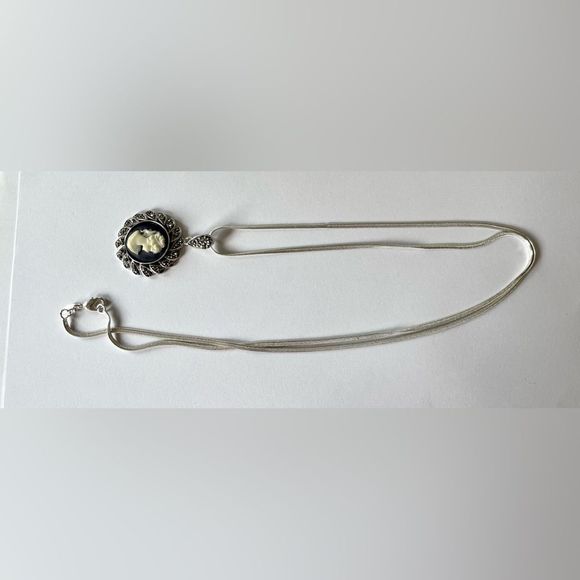 925 cameo marcasite 925 chain - Picture 10 of 12